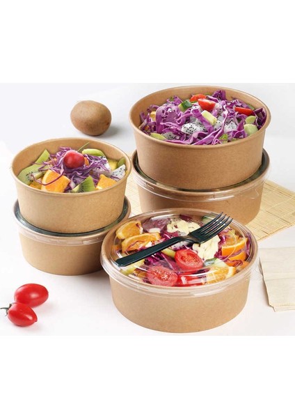 SALATA KABI KARTON KRAFT VE KAPAĞI 750 CC 142X125X68H 25 ADET fiyatları