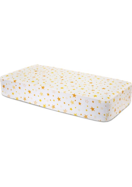 Yellow Star Fitted Çift Kişilik Çarşaf 150X200 cm