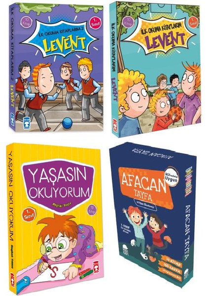 Ilk Okuma Kitapları 1. Sınıflar Için 4 Set 40 Kitap Set - Levent Ilk Okuma Kitaplarım 1-2 - Yaşasın Okuyorum - Afacan Tayfa