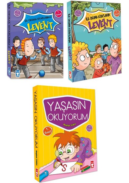 Ilk Okuma Kitapları 1. Sınıflar Için 3 Set 30 Kitap Set - Levent Ilk Okuma Kitaplarım 1-2 - Yaşasın Okuyorum