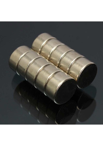 10 Adet Çap 10MM x Kalınlık 5mm Yuvarlak Süper Güçlü Neodyum Mıknatıs