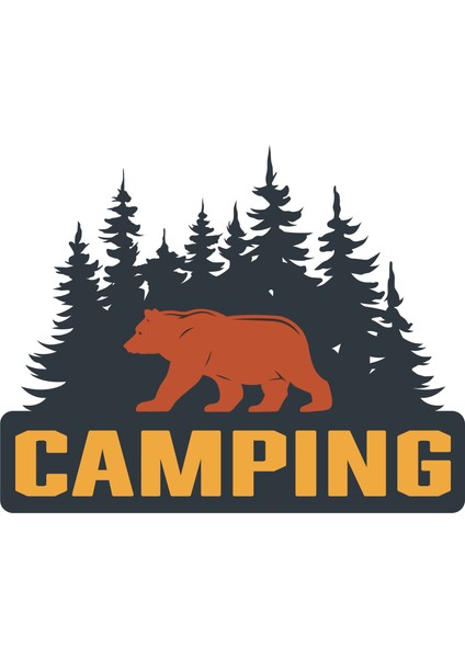 Quart Aksesuar Off Road Camping Adventure Ayı Bear Sticker 10 x 8 cm