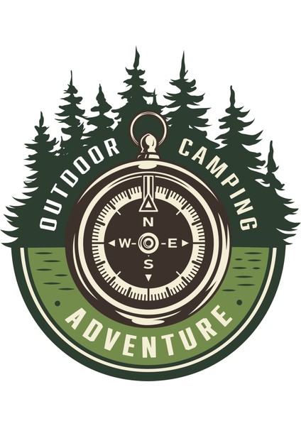 Off Road Camping Adventure Sticker Pusula 10 x 9 cm