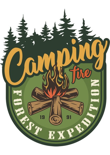 Off Road Camping Sticker Ateş Fire 10 x 8 cm