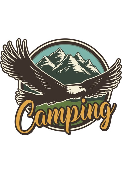 Quart Aksesuar Off Road Camping Adventure Eagle Sticker 10 x 8 cm