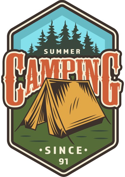 Off Road Camping Sticker Çadır 10 x 7 cm