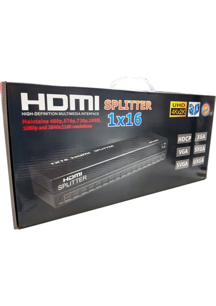 Metal Kasa 4k-2k UHD 3D 1.4V 16 Port Hdmı Splitter Çoklayıcı