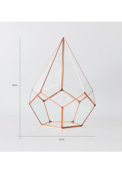 Dekoratif Teraryum Geometrik Cam Fanus