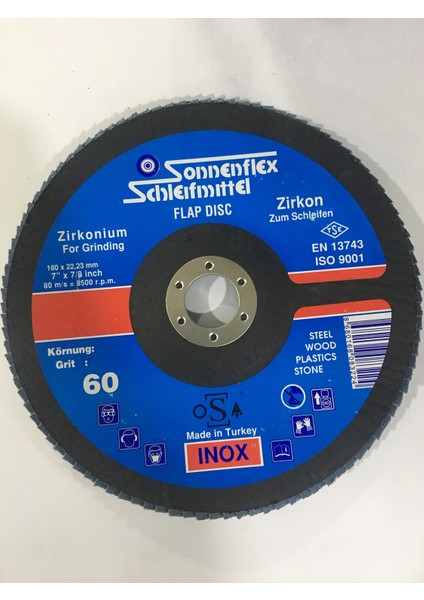 180*22,23 Inox Flap Disk ZK60