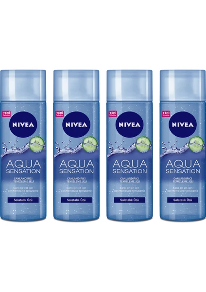 Aqua Sensation Salatalık Özlü Canlandırıcı Temizleme Jeli 200 ml x 4 Adet