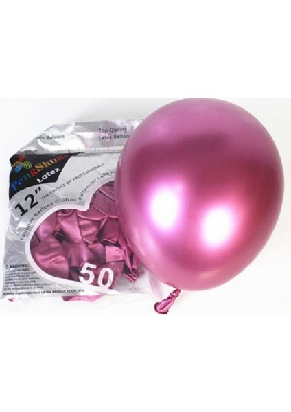 Pembe Renk Krom Balon 5 Adet