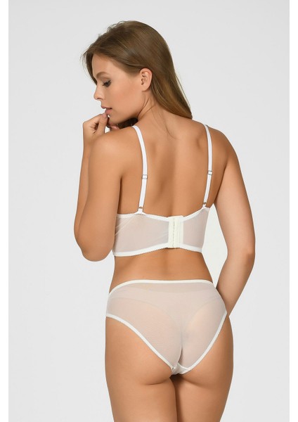 4744 Kadın Bralet Sütyen Külot Takım Ekru modelleri