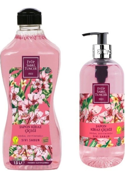 Japon Kiraz Çiçeği 1500 ml + 500 ml Sıvı Sabun Set