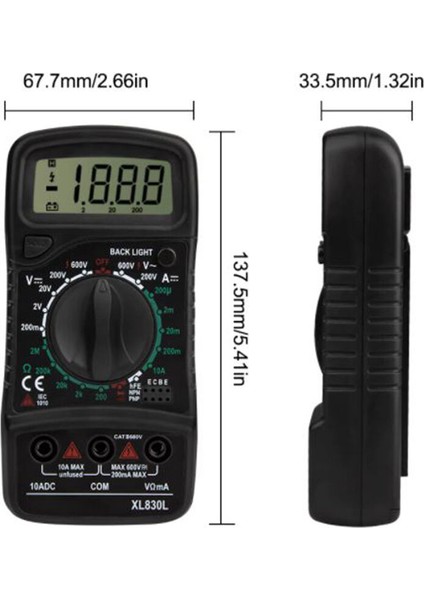 ANENG XL830L Dijital Kademeli Multimetre