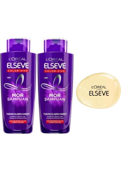 Loreal Paris L'oréal Paris Elseve Mor Şampuan 200 ml x 2 + Elseve Tarak