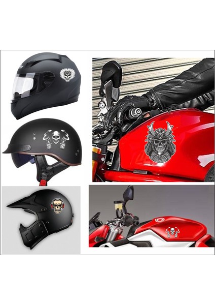 5 li Motorsiklet Kask Sticker Set 1 Ad. (12X7,5) 4 Ad. (6x6)