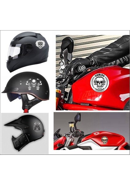 5 li Motorsiklet Kask Sticker Set 1 Ad. (12X7,5) 4 Ad. (6x6)