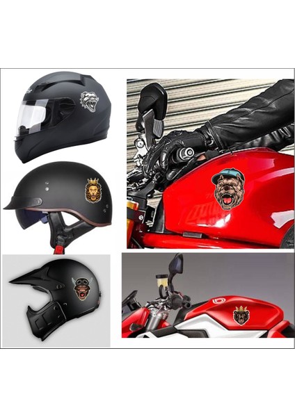 5 li Motorsiklet Kask Sticker Set 1 Ad. (12X7,5) 4 Ad. (6x6)