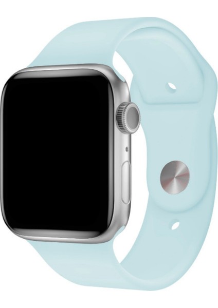 Apple Watch Uyumlu Silikon Spor Kordon 42 - 44 mm M/l Ölçülerinde Alice Mavi