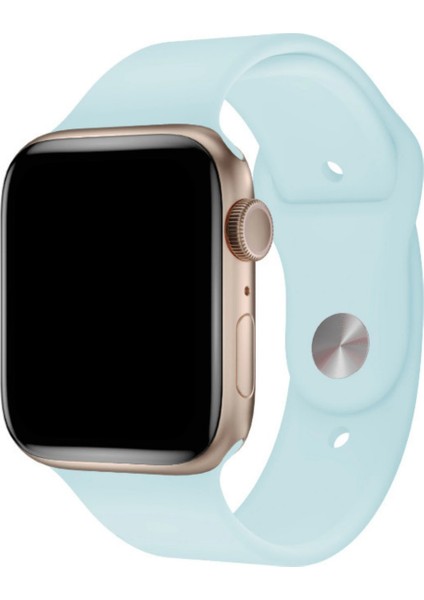 Apple Watch Uyumlu Silikon Spor Kordon 42 - 44 mm M/l Ölçülerinde Alice Mavi modelleri