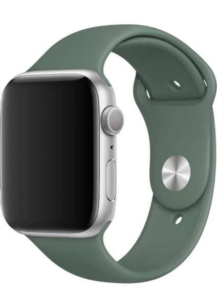 Apple Watch Uyumlu Silikon Spor Kordon 42 - 44 mm M/l Ölçülerinde Çam Yeşil modelleri