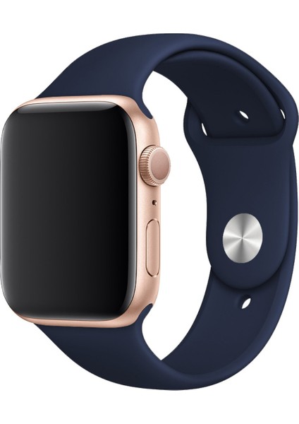 Apple Watch Uyumlu Silikon Spor Kordon 42 - 44 mm M/l Ölçülerinde Lacivert