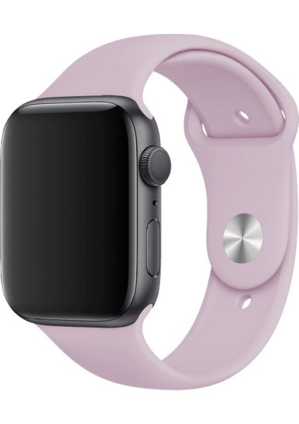 Apple Watch Uyumlu Silikon Spor Kordon 42 - 44 mm M/l Ölçülerinde Lila