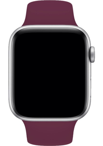 Apple Watch Uyumlu Silikon Spor Kordon 42 - 44 mm M/l Ölçülerinde Mürdüm modelleri