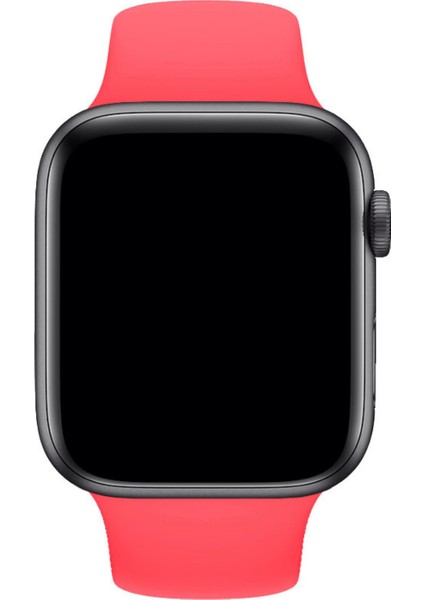 Apple Watch Uyumlu Silikon Spor Kordon 42 - 44 mm M/l Ölçülerinde Nar Çiçeği fırsatları