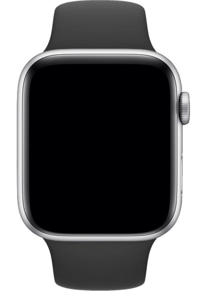 Apple Watch Uyumlu Silikon Spor Kordon 42 - 44 mm M/l Ölçülerinde Siyah