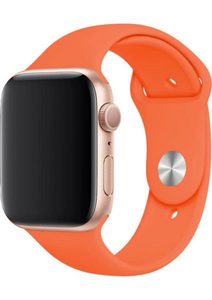 Apple Watch Uyumlu Silikon Spor Kordon 38 - 40 mm S/m Ölçülerinde Turuncu