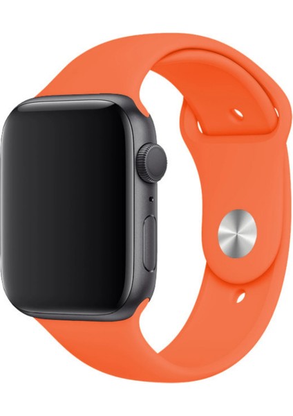 Apple Watch Uyumlu Silikon Spor Kordon 38 - 40 mm S/m Ölçülerinde Turuncu