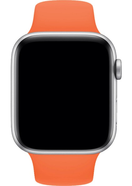 Apple Watch Uyumlu Silikon Spor Kordon 38 - 40 mm S/m Ölçülerinde Turuncu