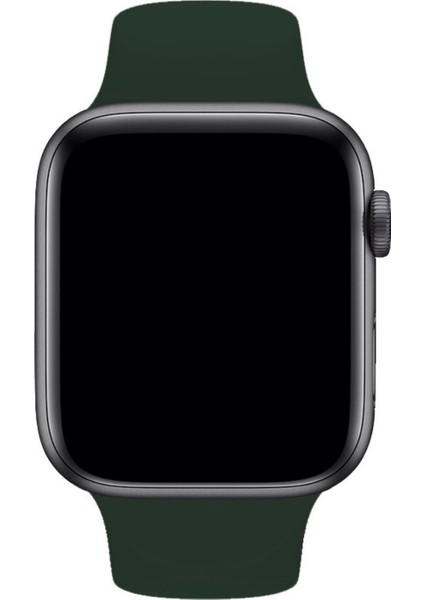 Apple Watch Uyumlu Silikon Spor Kordon 38 - 40 mm S/m Ölçülerinde Koyu Yeşil