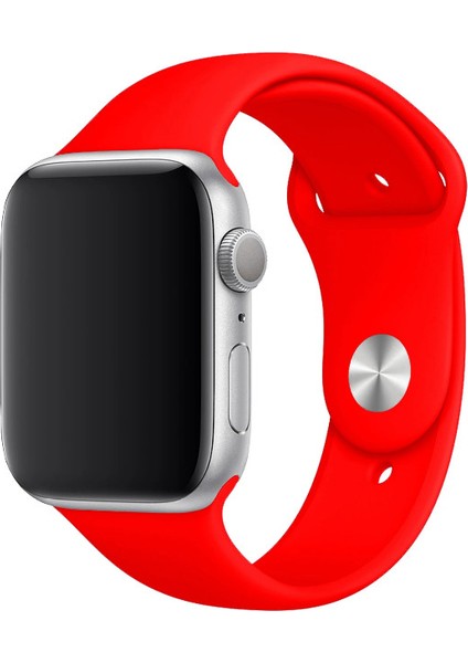Apple Watch Uyumlu Silikon Spor Kordon 38 - 40 mm S/m Ölçülerinde Kırmızı