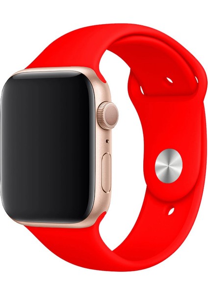 Apple Watch Uyumlu Silikon Spor Kordon 38 - 40 mm S/m Ölçülerinde Kırmızı