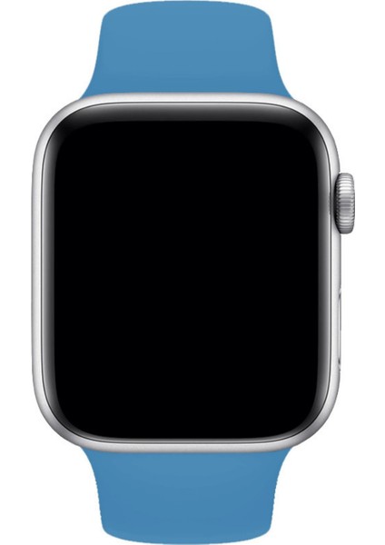 Apple Watch Uyumlu Silikon Spor Kordon 38 - 40 mm S/m Ölçülerinde Gök Mavi