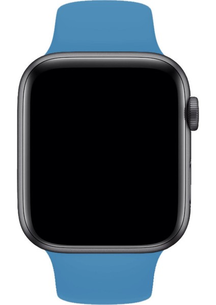 Apple Watch Uyumlu Silikon Spor Kordon 38 - 40 mm S/m Ölçülerinde Gök Mavi