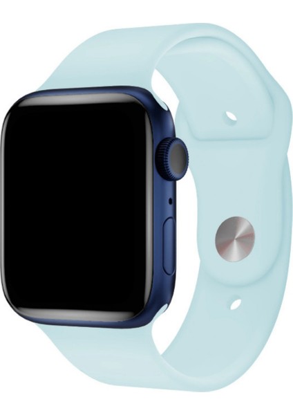 Apple Watch Uyumlu Silikon Spor Kordon 38 - 40 mm S/m Ölçülerinde Alice Mavi
