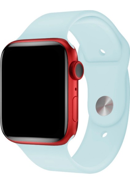 Apple Watch Uyumlu Silikon Spor Kordon 38 - 40 mm S/m Ölçülerinde Alice Mavi