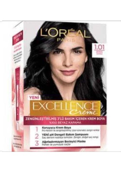 Loreal Paris Excellence Creme Derin Siyah Saç Boyası