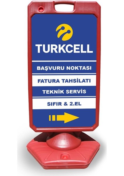 Turkcell Reklam ve Yönlendirme Uyari Dubasi A Tabela Kırmızı