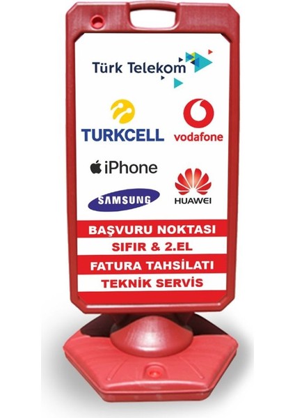 Telefoncu Reklam ve Yönlendirme Uyari Dubasi A Tabela Kırmızı
