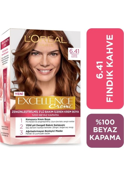 L'Oréal Paris Loreal Paris L'oreal Excellence Creme Saç Boyası 6.41 Fındık Kahve