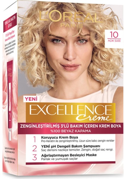 Loreal Paris L'oreal Excellence Creme Saç Boyası 10 Açık Sarı