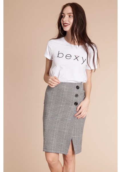 Piera - Bexy Beyaz Basic Tişört | 160293-3