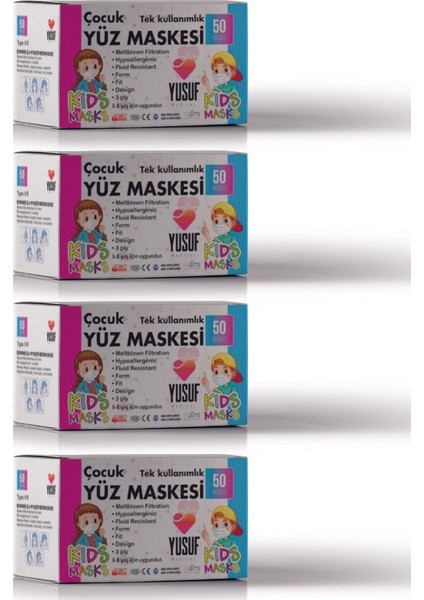 200 Adet Mavi Çocuk Cerrahi Meltblown Maske