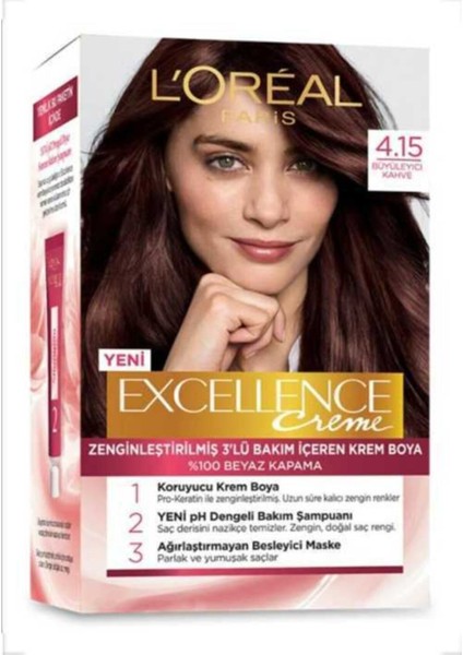 Loreal Paris Excellence Creme 4,15 Büyüleyici Kahve Saç Boyası