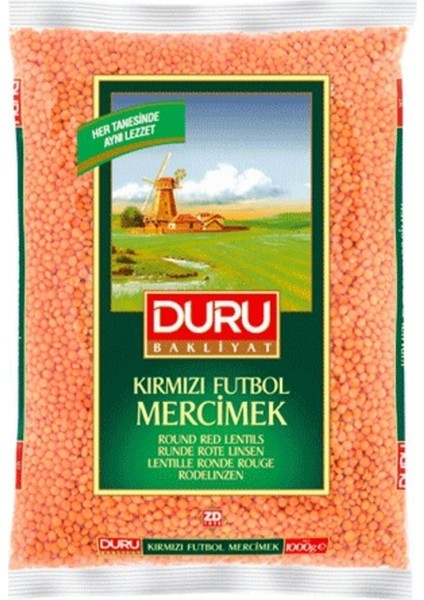 Duru Kırmızı Futbol Mercimek 1 kg x 2'li