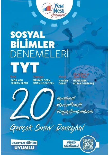 Yeninesil Yayınevi TYT Sosyal Bilimler 20 Deneme Sınavı